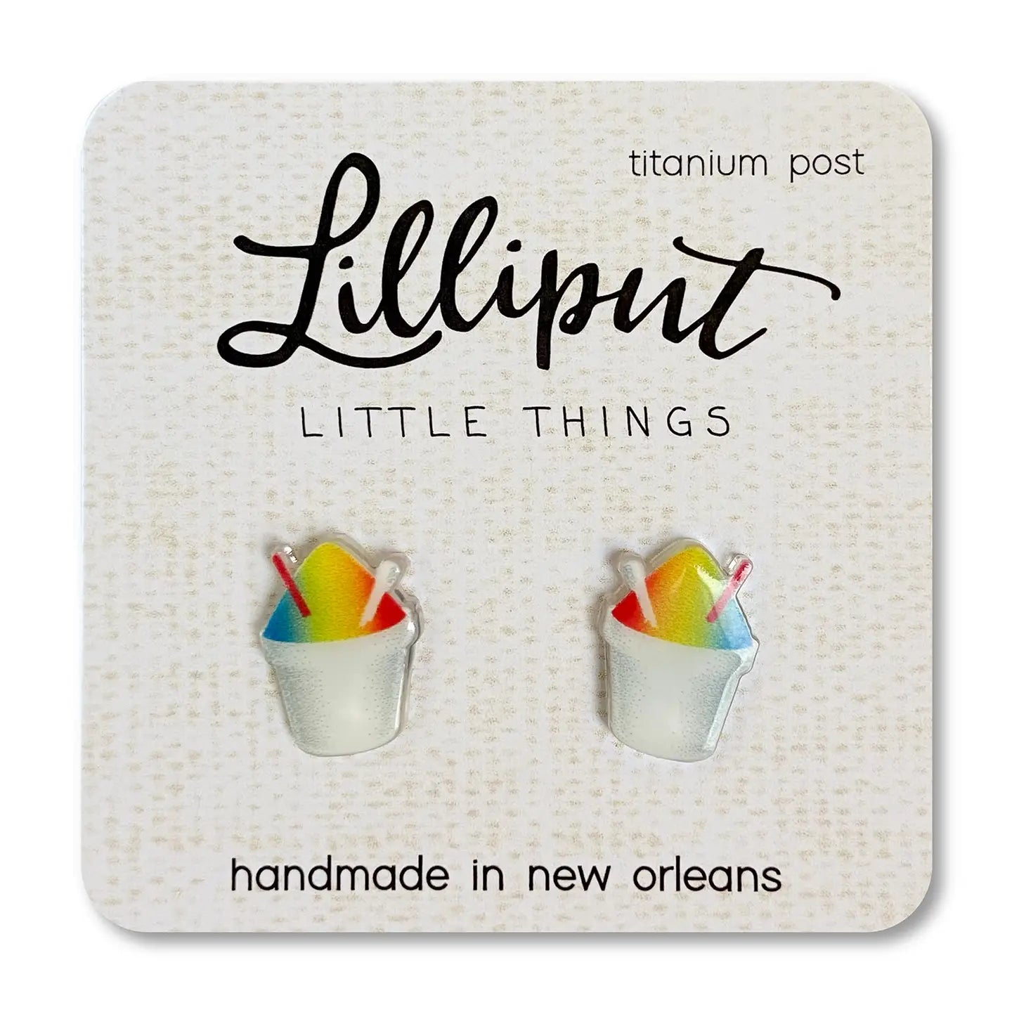 Rainbow Snowball Earrings // New Orleans Earrings