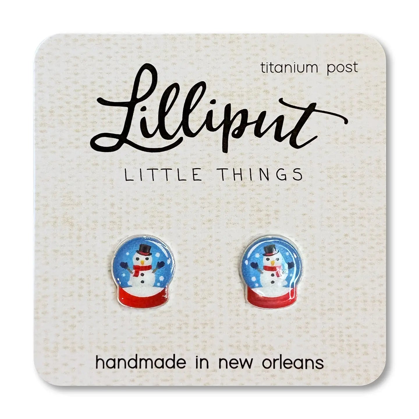 Snowman Snow Globe Earrings