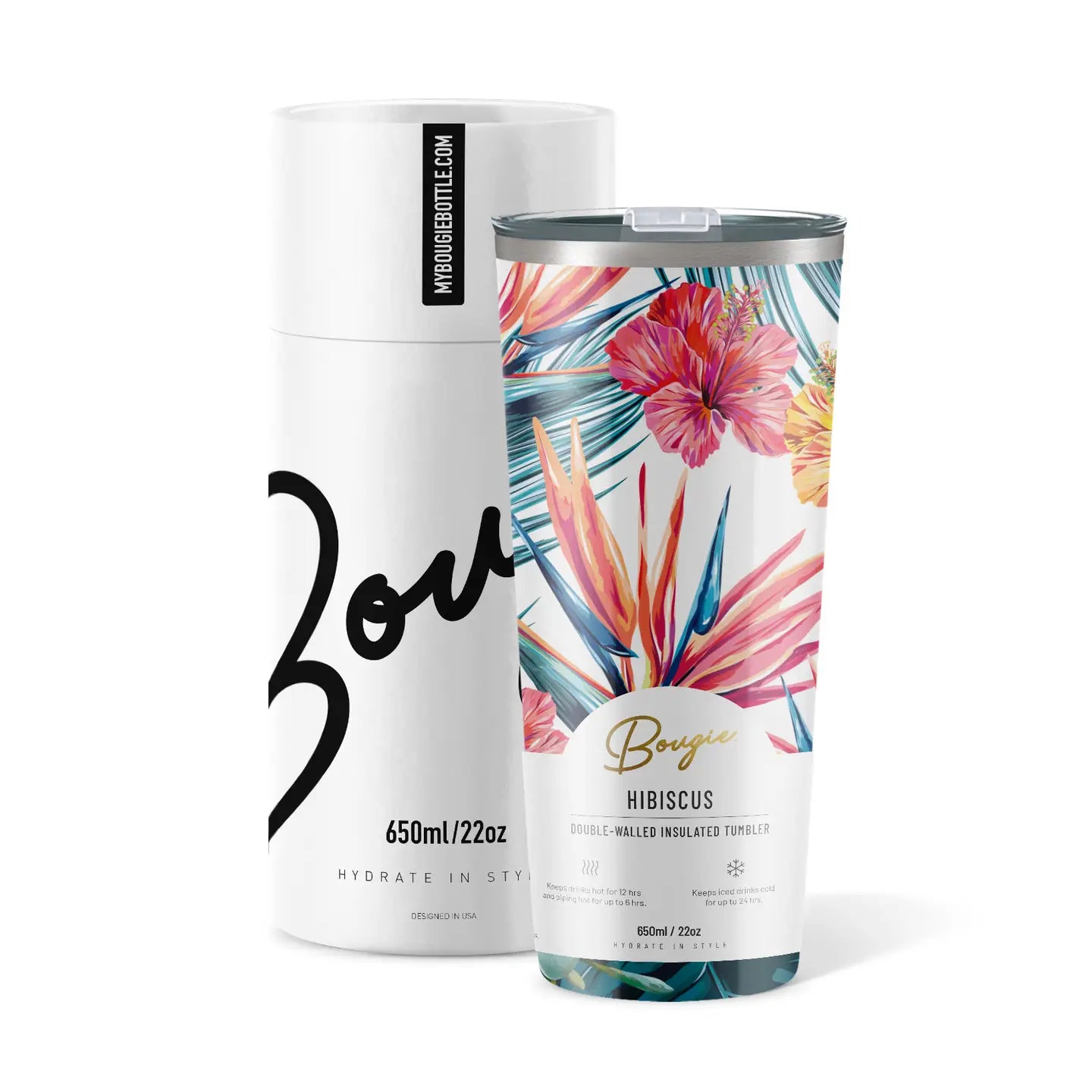 Hibiscus Paradise Flower 22oz Insulated Tumbler
