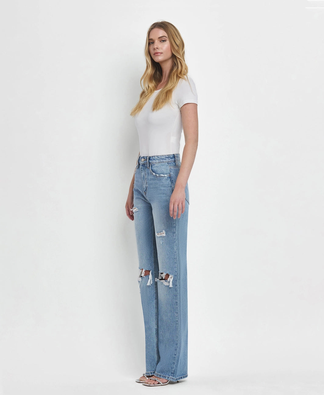 90's Vintage Super High Rise Flare Jeans **Runs Small**