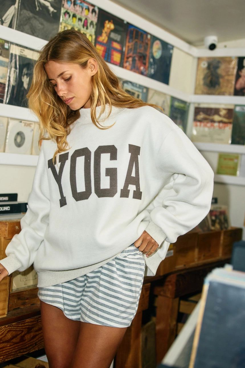 'Pilates & Yoga' Print Reversible Sweatshirt