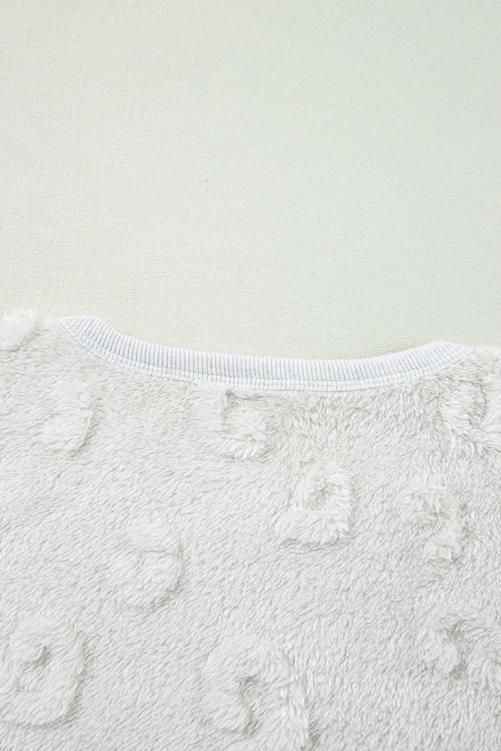 Light Grey Textured Leopard Fleece Loose Two Piece Lounge Set
