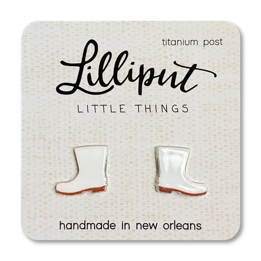 White Shrimp Boots Earrings / Louisiana