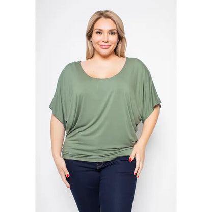 Plus Size Batwing Knit Top