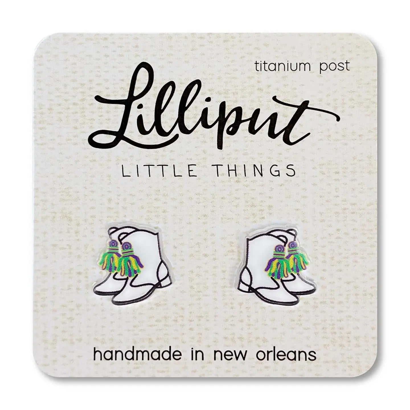 Majorette Marching Boot Earrings // Mardi Gras