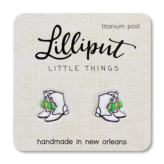 Majorette Marching Boot Earrings // Mardi Gras
