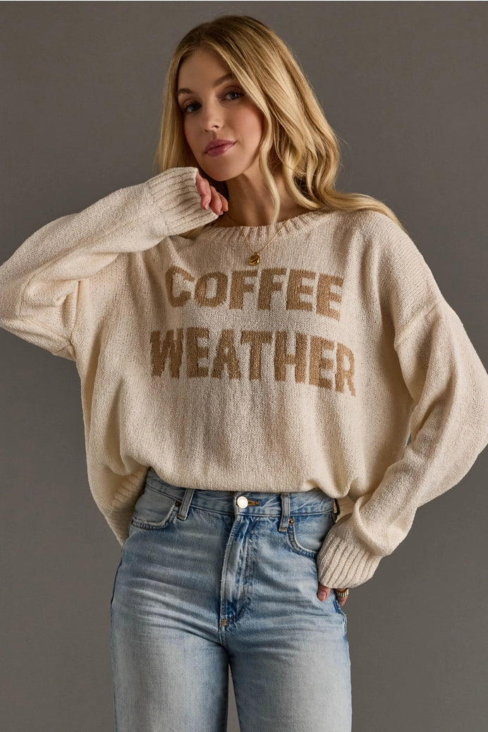 Ivory Coffee Weather Lightweight Sweater