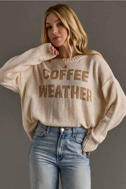 Ivory Coffee Weather Lightweight Sweater