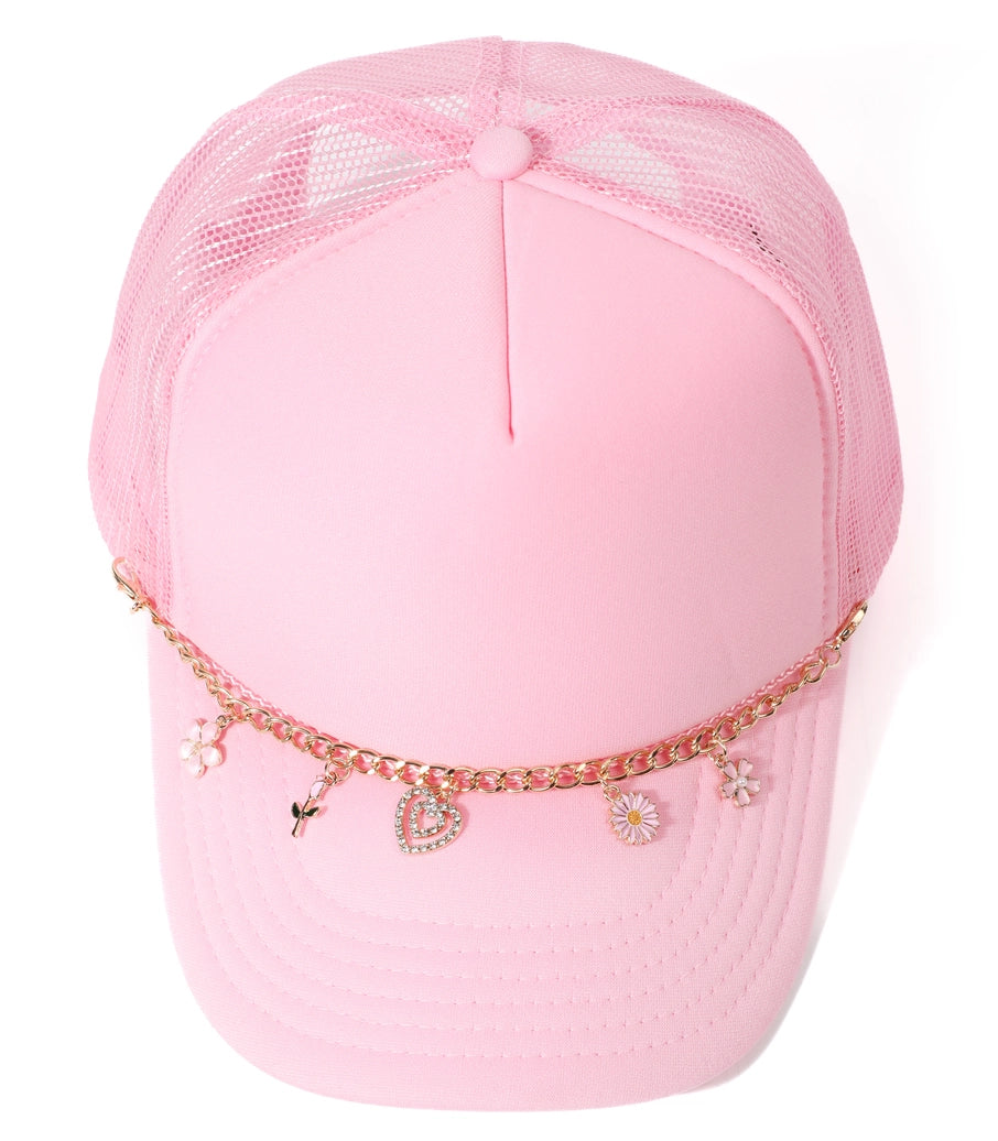 Spring Summer Flowers Charm Trucker Hat Chain