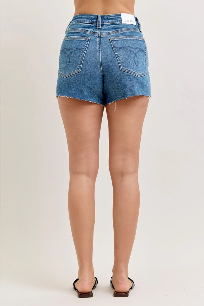 Judy Blue High Waist Rigid Magic Destroy Cut Off Shorts