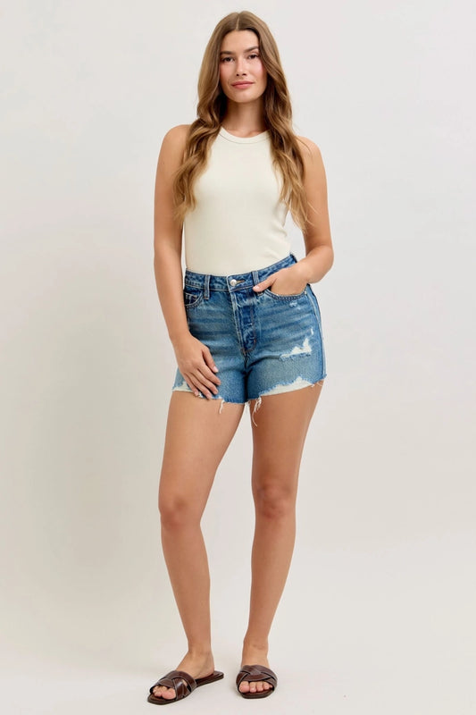 Judy Blue High Waist Rigid Magic Destroy Cut Off Shorts