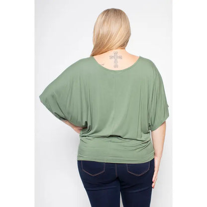 Plus Size Batwing Knit Top