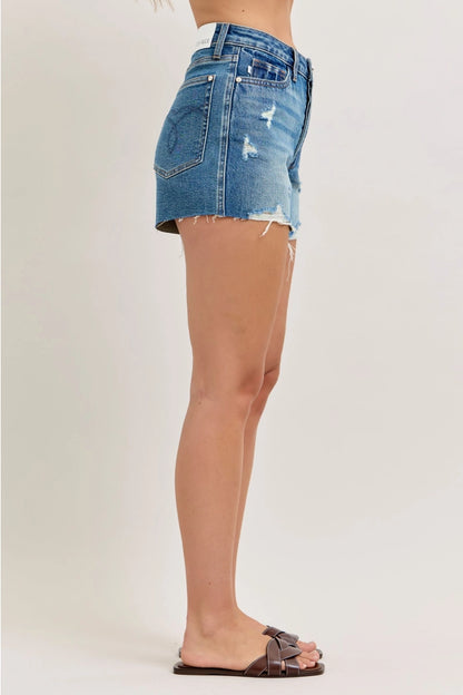 Judy Blue High Waist Rigid Magic Destroy Cut Off Shorts