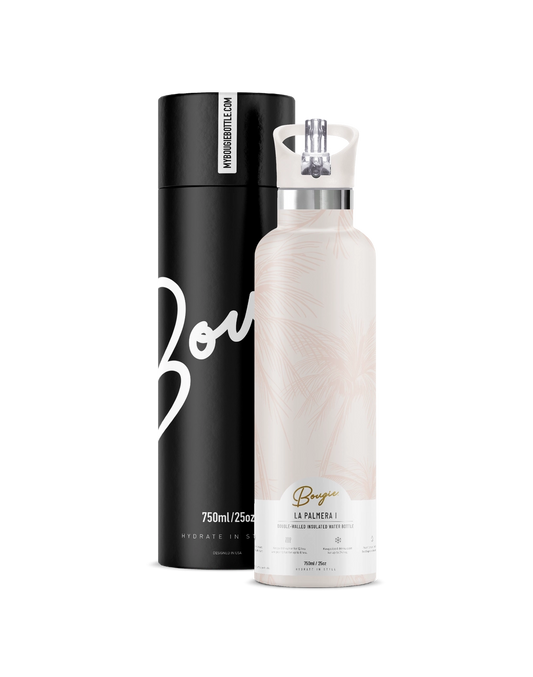 La Palmera – Golden Palm Tree Insulated Water Bottle | 25oz
