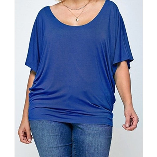 Plus Size Batwing Knit Top