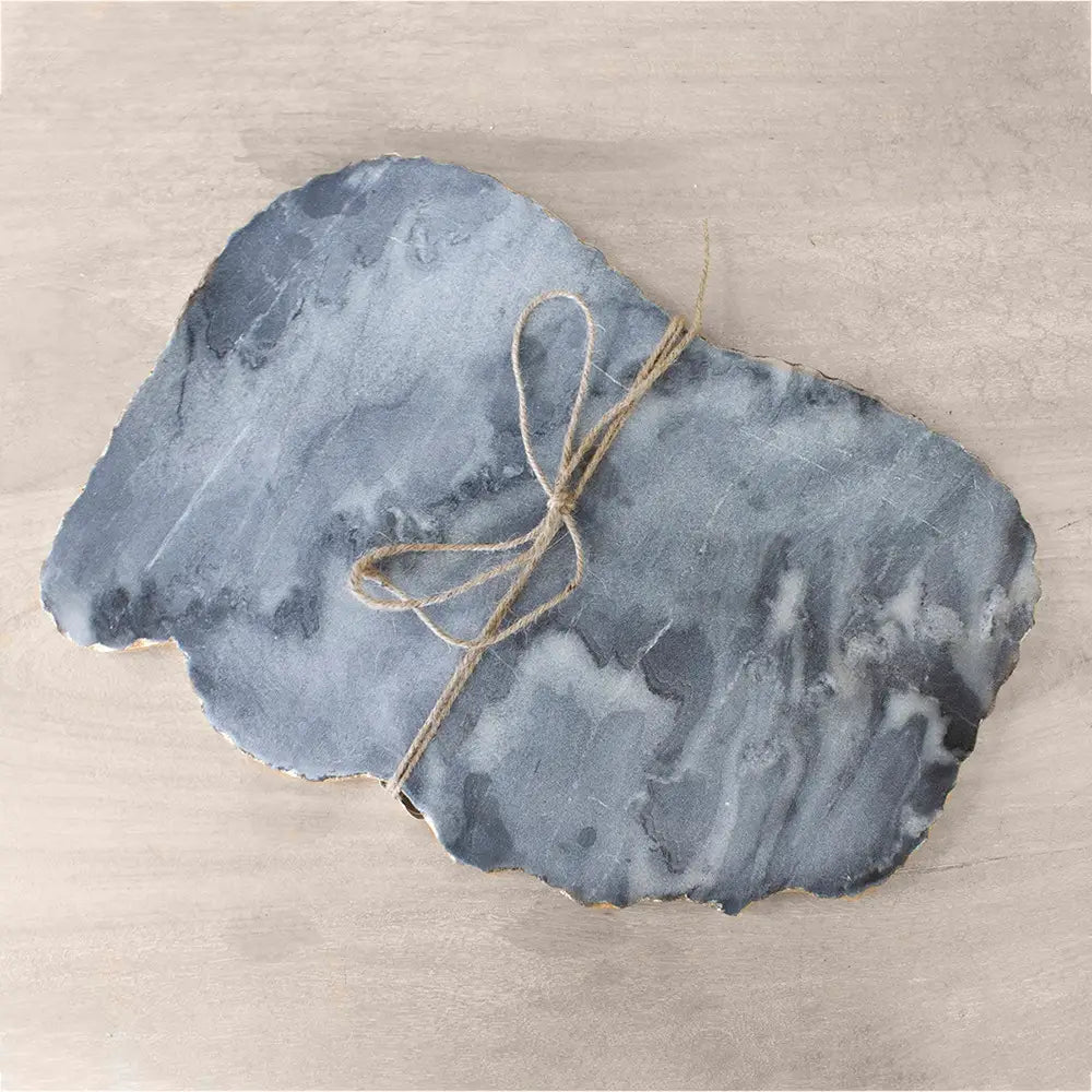 Metz Marble Serving Board Gray/Gold 15x9.5x.5