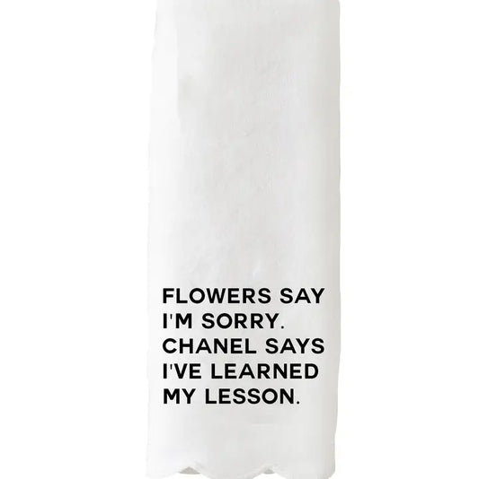 Scalloped Guest Towel - Flowers Say I'm Sorry