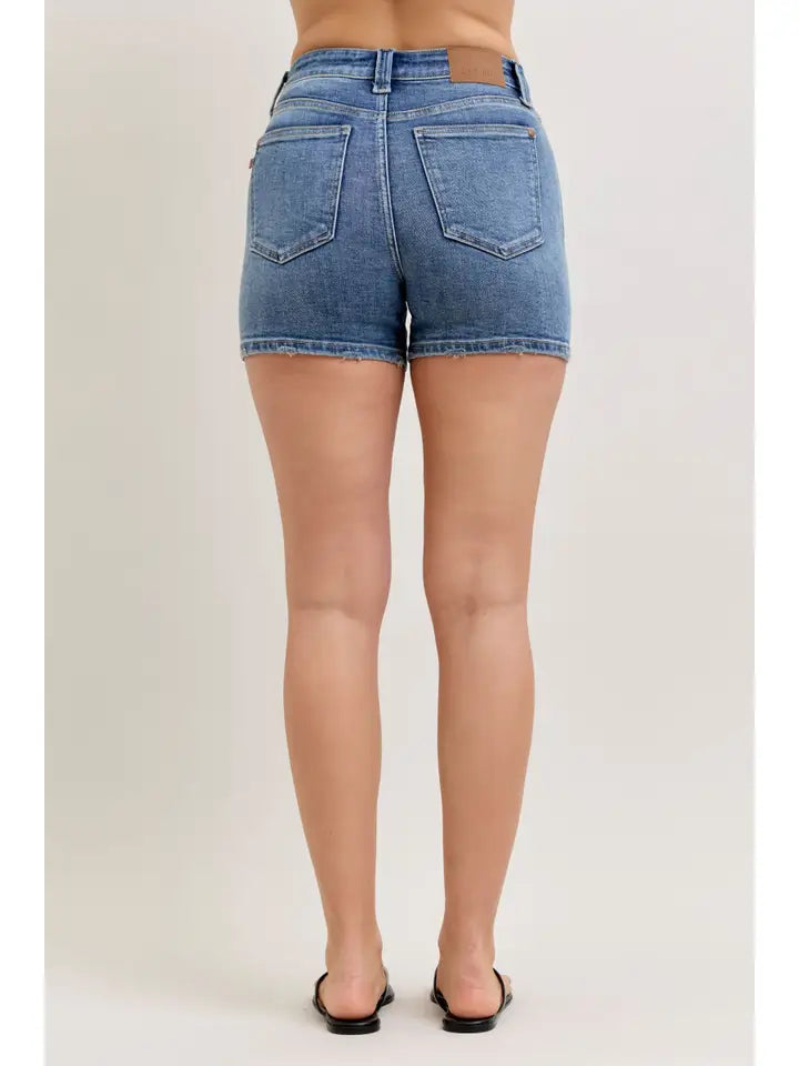 Judy Blue High Waist Classic Medium Wash Slim Jean Shorts