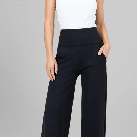 High Waist Wide Leg Pant Petite (Black)