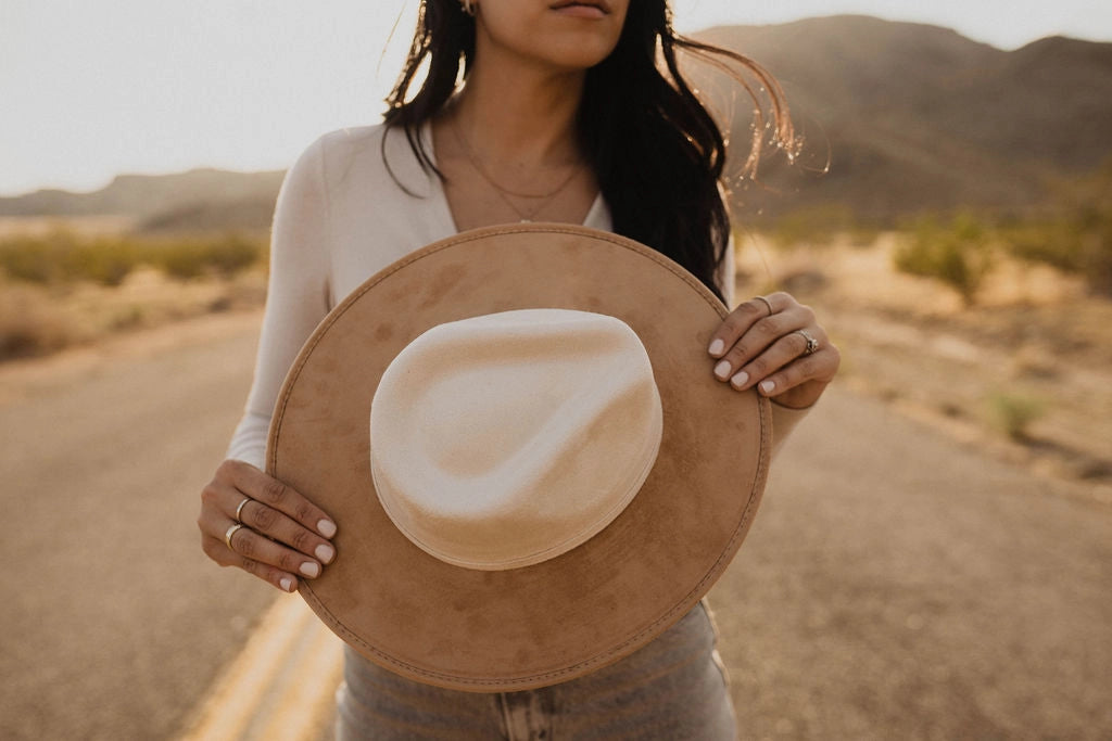 Unisex Vegan Suede Bi-Color Rancher Hats