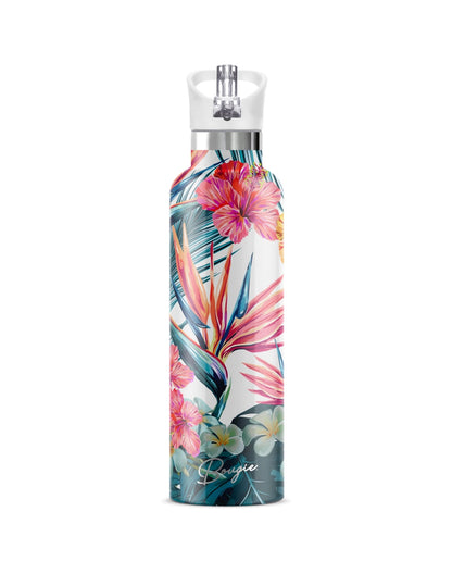 Hibiscus Floral Insulated Water Bottle  25oz