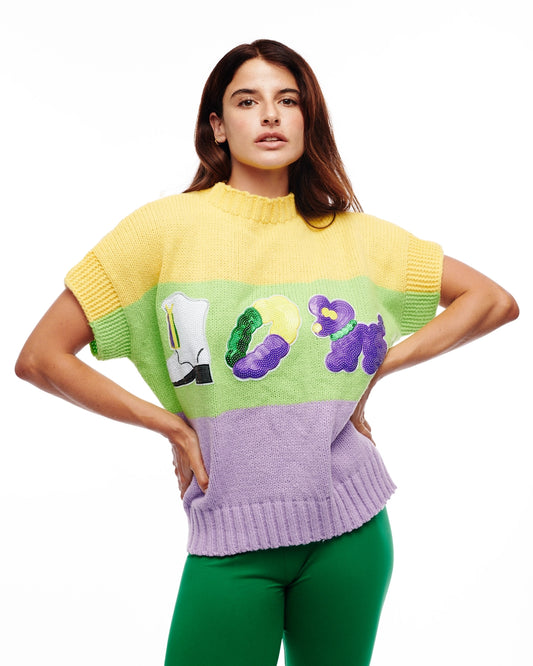 Mardi Gras Icon Sweater Vest