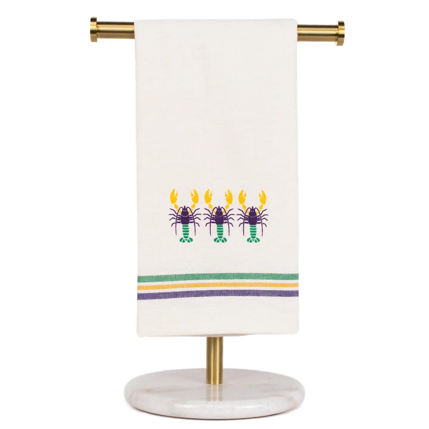 Mardi Crawfish Hand Towel Cream/Multi 20x28
