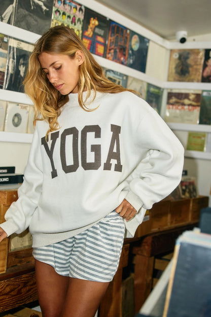 'Pilates & Yoga' Print Reversible Sweatshirt