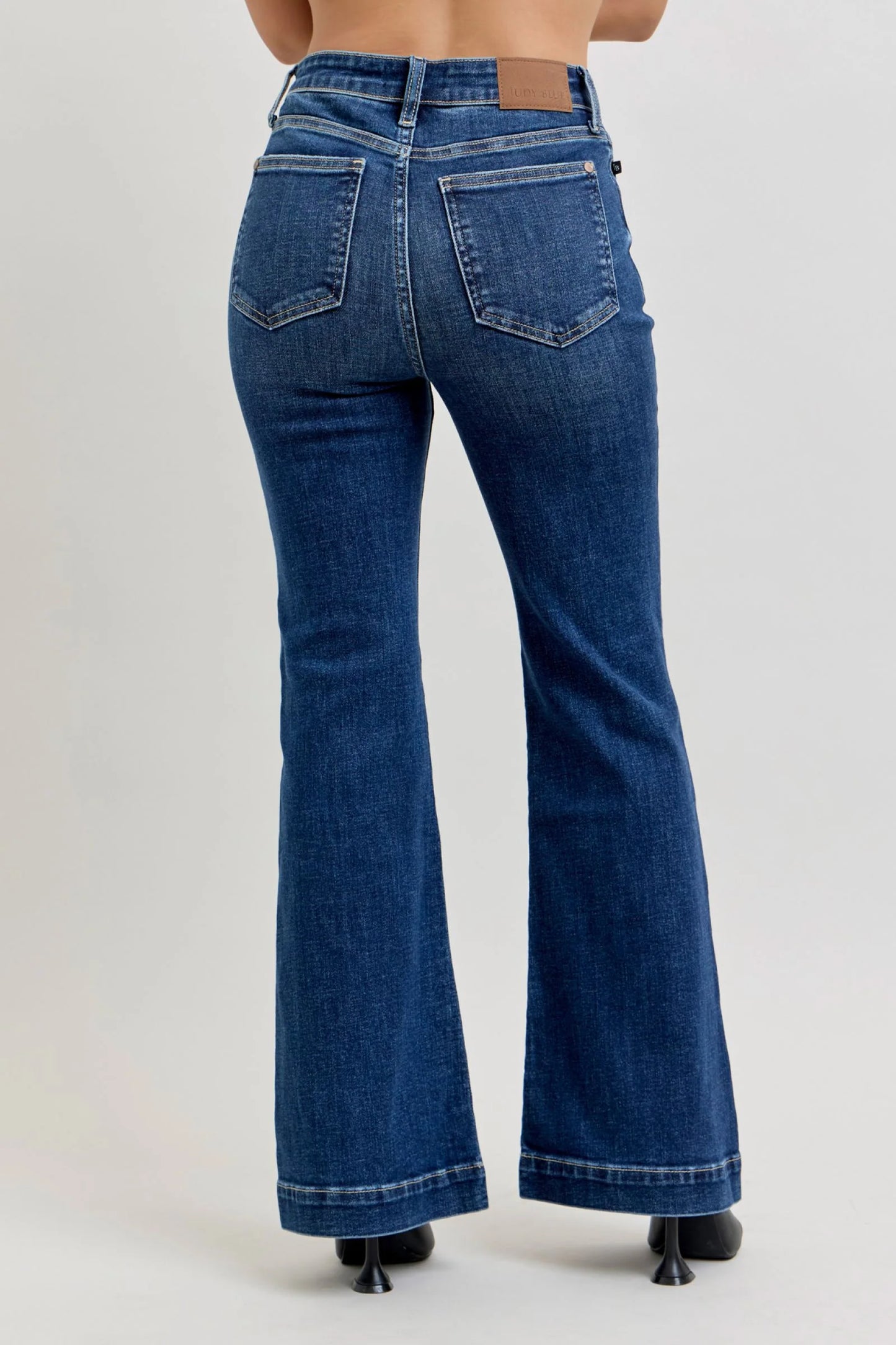 Judy Blue High Waist Trouser Flare Denim Jeans  Petite