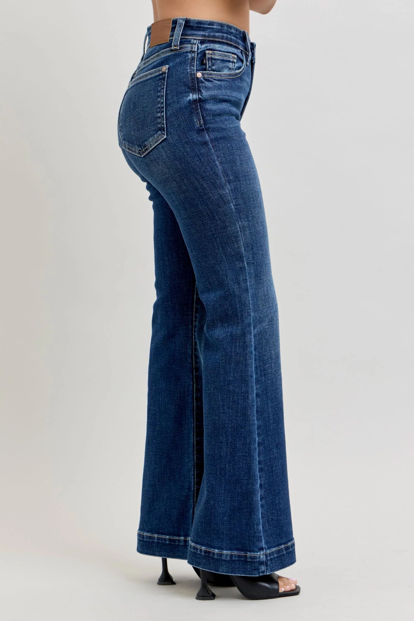 Judy Blue High Waist Trouser Flare Denim Jeans  Petite