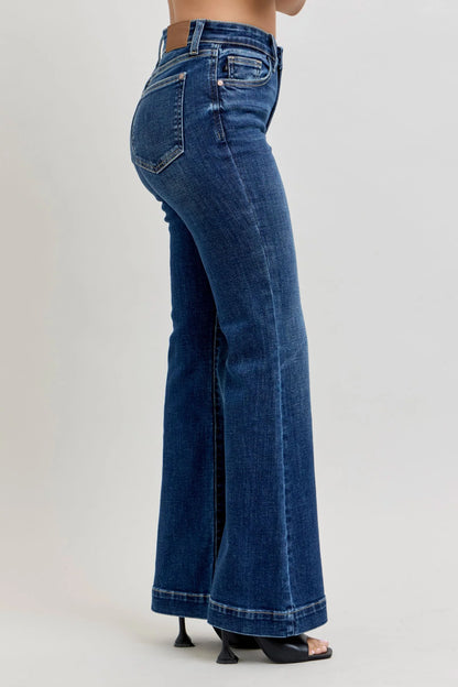 Judy Blue High Waist Trouser Flare Denim Jeans  Petite