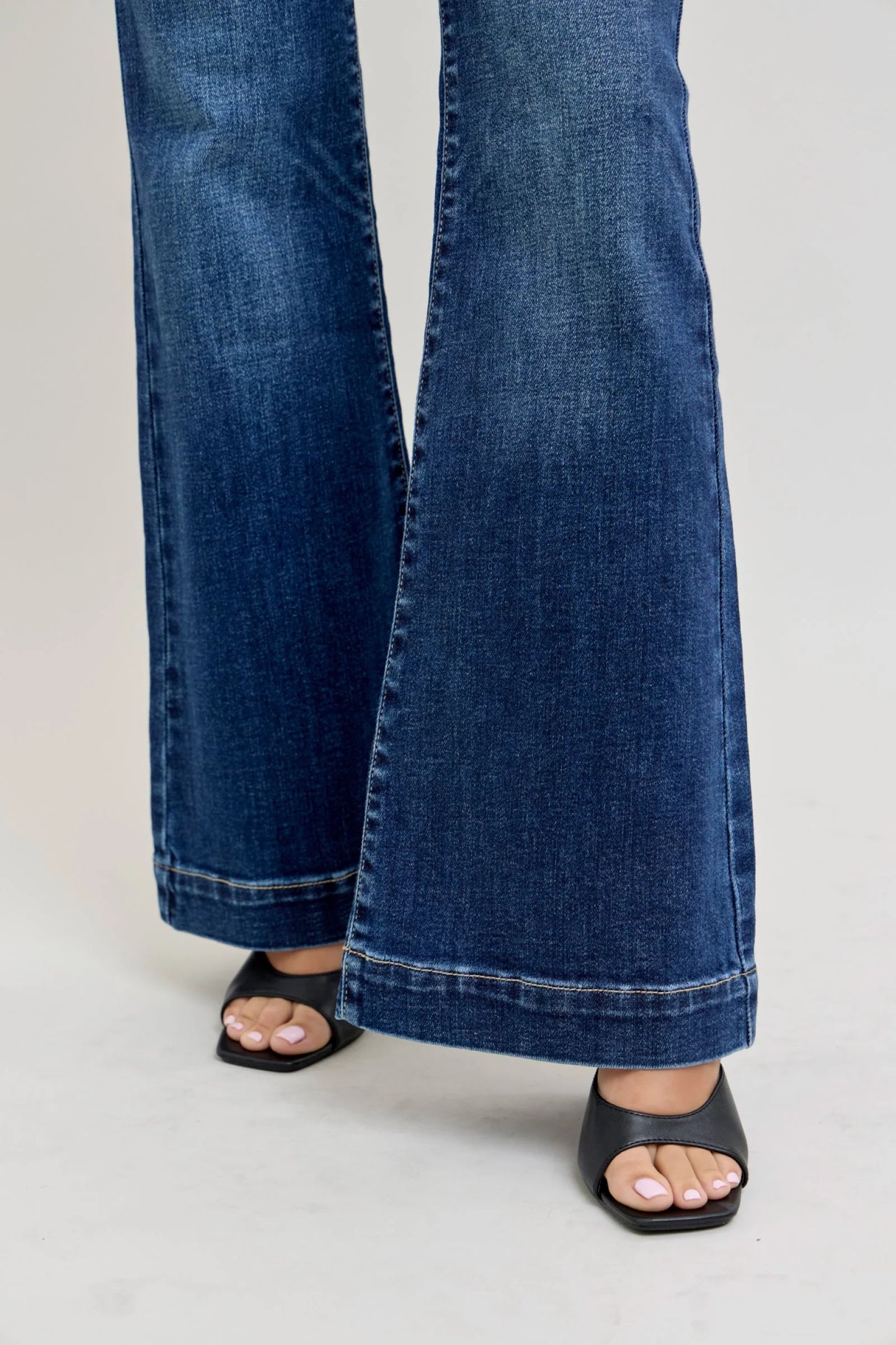 Judy Blue High Waist Trouser Flare Denim Jeans  Petite