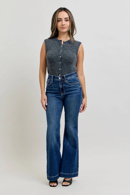 Judy Blue High Waist Trouser Flare Denim Jeans  Petite