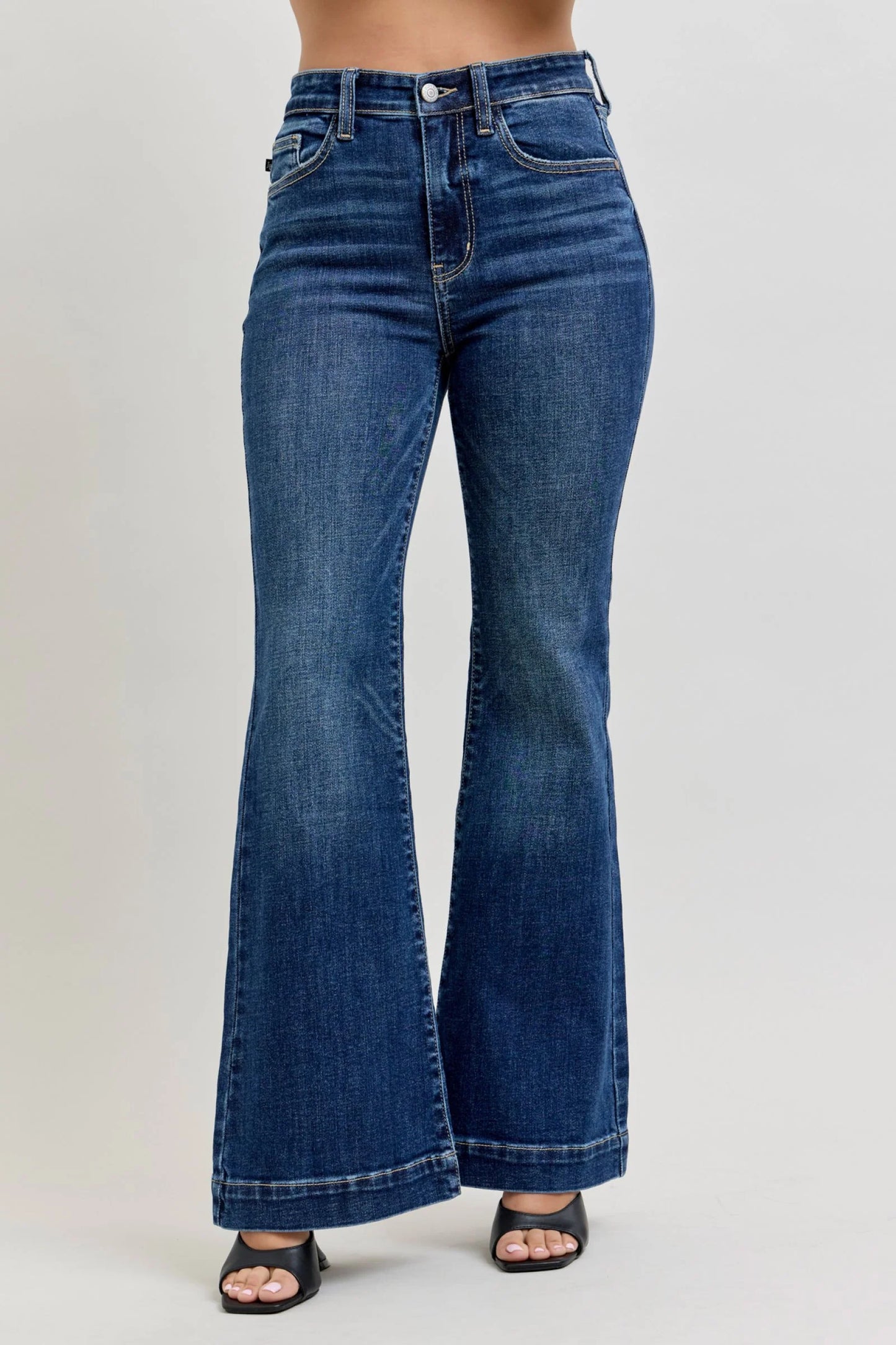Judy Blue High Waist Trouser Flare Denim Jeans  Petite
