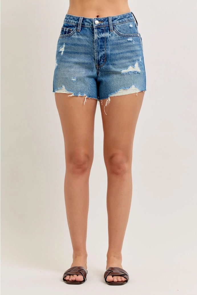 Judy Blue High Waist Rigid Magic Destroy Cut Off Shorts