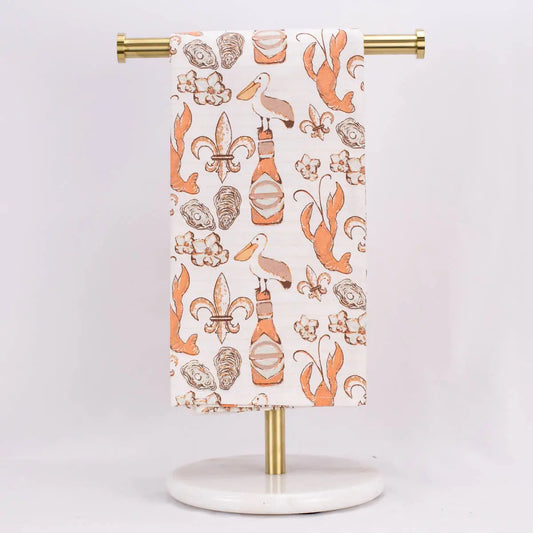 Cajun Dreams Hand Towel White/Natural/Multi 20x28