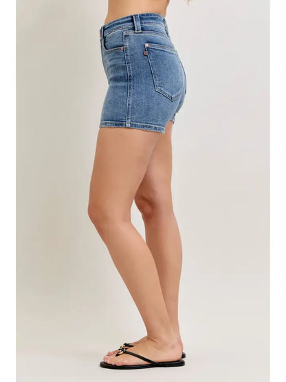Judy Blue High Waist Classic Medium Wash Slim Jean Shorts