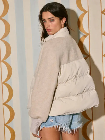 Oversized Puffer Crop Jacket Coat