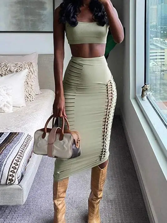 Braided Long Skirt Set
