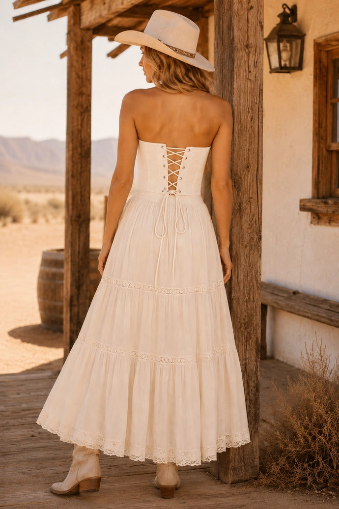 Cream Boot Stitch Bustier