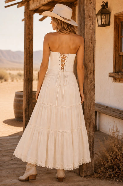 Cream Boot Stitch Bustier