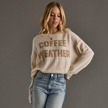 Ivory Coffee Weather Lightweight Sweater