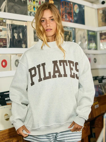 'Pilates & Yoga' Print Reversible Sweatshirt