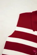 Red Stripe Collared Split Neck Sweater Vest